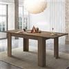Dmora Tavolo da pranzo Allungabile Celtico 140/200h75 cm Rovere scuro, Estensibile 6-8 Posti con allunga centrale, Moderno cucina o salotto, in Legno