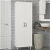 Dmora - Armadio Multiuso 2 Ante Solivus, Mobile Multifunzionale, Mobiletto scarpiera, Guardaroba Porta Scarpe, 59x32 h162 cm, Bianco