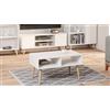 Dmora Basso da Soggiorno, Tavolino Porta riviste con 2 scaffali e Piedini, Stile Scandi, cm 55x90h55, Colore Bianco