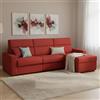 Dmora Divano Letto con Penisola Zosima 280x160 cm Arancione Sfoderabile Contenitore, Idrorepellente Trasformabile in Letto Rete Elettrosaldata