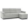 Dmora Divano Fisso con Penisola Zelinda 285x160 cm Grigio Chiaro Sfoderabile Idrorepellente, Lavabile Made in Italy