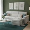Dmora Divano Letto con Penisola Zara 285x160 cm Grigio Chiaro Sfoderabile Contenitore, Idrorepellente Multiposizione Trasformabile in Letto