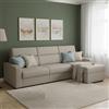 Dmora Divano Letto con Penisola Zosima 280x160 cm Grigio Tortora Sfoderabile Contenitore, Idrorepellente Multiposizione Made in Italy