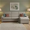 Dmora Divano Letto con Penisola Nuccia 280x160 cm Grigio Tortora Sfoderabile Contenitore, Idrorepellente Multiposizione Trasformabile in Letto