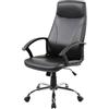 Dmora - Sedia da Ufficio Macquarie, Poltrona direzionale con braccioli, Sedia ergonomica da Ufficio, Nero, Cm 64x61h110/120