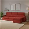Dmora Divano Letto con Penisola Nuccia 280x160 cm Arancione Sfoderabile Contenitore, Idrorepellente Multiposizione Trasformabile in Letto