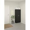Dmora - Scarpiera Oceane, Mobile portascarpe, Armadio da ingresso multiuso, Mobiletto per calzature, 69x35 h170 cm, Nero