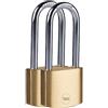 Yale Y110B/30/147/2: Confezione 2 lucchetti in ottone 30 mm con arco lungo in acciaio temprato, cilindro a 4 perni, doppio blocco, resistente alla corrosione, serratura a chiave