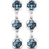 UNO DE 50 orecchini lunghi placcati in argento Sterling con 3 cristalli blu sfaccettati
