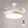 M Mimotec- Ventilatore da Soffitto LED Messe Nature 72W con Luce CCT Regolabile e Intensità Variabile, Motore DC Silenzioso, 6 Velocità, 4 Pale Retrattili, Timer, Telecomando