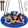 SereneLife Altalena da Giardino per Bambini 102 cm Rotonda con Corde Regolabili e Kit di Fissaggio, Altalena Resistente per Esterno e Interno