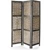 VERDELOOK Paravento Norma a 3 Ante in Legno e Bamboo Intrecciato, 132X6x170 cm