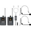 Audibax Missouri Dual UHF a Mano Libera - Sistema Microfonico con Doppia Cuffia Wireless - Microfono Wireless con Trasmissione Segnale RF - Ricevitore con Autonomia 8 Ore - Ricaricabile con USB Tipo C