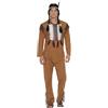 Smiffys Costume da guerriero ispirato ai nativi americani, marrone, con top, pantaloni e fascia, costume da cowboy e indiani, costume per adulti