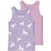 Name IT Nmftank Top 2p Pastel Lilac Horse Noos Canottiera Bambine e Ragazze (Pacco da 2)
