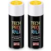 AREXONS - Tech Pro Smalto Spray Giallo Traffico RAL 1023 Lucido Alta Copertura Protezione Manufatti Ferrosi Esterni 400ml (Confezione da 2)