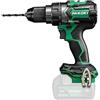 HIKOKI Trapano avvitatore a batteria, DS18DCW4Z, (18 V, velocità a vuoto: 0-2000 min-1, coppia fissa massima 140 Nm, Brushless, (base) senza batteria, caricatore e valigetta di trasporto (in scatola)
