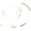 QUARKZMAN Set Doppio Microfono A Gancio Per Orecchio Colore Beige | Microfono A Condensatore Audio Omnidirezionale, Con Cavo Mini XLR 3 Pin TA3F Plug Cavo 3.9ft