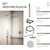 Gedy High Pro Plus set doccia tondo a parete spazzolato codice prod: 0000GYHP1010400