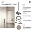 Gedy High Pro Plus set doccia tondo a parete grigio scuro codice prod: 0000GYHP1010600