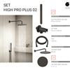 Gedy High Pro Plus set doccia tondo nero opaco codice prod: 0000GYHP1010200
