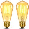 Hcnew Lampadina LED vintage ST58 E27, 3W, sostituisce lampadine da 25W, bianco caldo ambrato 1800K
