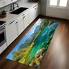 Generic Tappeto Cucina Antiscivolo 50 x 150 cm foreste e montagne Passatoia Cucina Lunga Lavabile Verde in Poliestere
