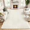 Rezutan Tappeto grande per soggiorno, 240 x 340 cm, colore: bianco crema | Tappeto a pelo lungo, lavabile, antiscivolo, per camera da letto, camera dei bambini, ufficio, accogliente tappetino per