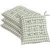 SKINPA Cuscini per sedie da pranzo a quadretti, set di 4 cuscini per sedie con lacci, cuscini per sedie 40,5 x 40,6 cm per cucina, esterno e patio (verde)