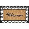 Olivo Tappeti OLIVO.shop | EDEN Tappeto zerbino in cocco inciso e gomma per esterno, zerbino esterno antiscivolo, zerbino cocco naturale, scritta Welcome - 45x75cm, 4 varianti (ARCO)