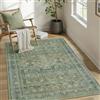 PureCozy Tappeto Salotto 80x150cm Vintage Tappeti, Verde | Lavabile in Lavatrice, Antiscivolo, Camera da Letto, Grande, Soggiorno, Cameretta, Ufficio, Pelo Corto