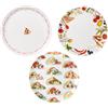 PALUPLUS Set 3 Piatti Pizza Rotondi in Melamina, Diametro 33 cm e Altezza 1,5 cm, Piatto con 3 Decorazioni, Infrangibili e Riutilizzabili, Fantasia Rossa, Pizza Time e Spicchi pizza -4634C