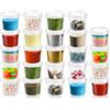 COM-FOUR® 24x Contenitori con coperchio, Vasetti di plastica con coperchio | set contenitori trasparenti multiuso - 35 ml