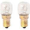 LEDLUX 2 PCS Lampadine Da Forno e Microonde, E14 15W 230V 80 Lumen 2800K, Resistente Alta Temperatura Fino a 300 Gradi (ST25 ⌀25mm)