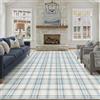PureCozy Tappeto Salotto 200x300cm Blu Moderno Geometric Tappeti | Lavabile in Lavatrice, Antiscivolo, Camera da Letto, Grande, Soggiorno, Cameretta, Ufficio, Pelo Corto