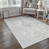 PureCozy Vintage Tappeto Salotto 120x170cm Grigio Lavabile in Lavatrice | Tappeto Camera da Letto,Grandi Tappeti Ufficio,Carpet,Pelo Corto,Antiscivolo,Rug