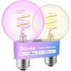 Govee Lampadina Smart Edison E27, Lampada LED Vintage RGBWW G80, 2 Pezzi | Compatibile con Alexa, Google Assistant e Matter, Dimmerabile a Barra COB, 16 Milioni di Colori, per Ristorante e Soggiorno