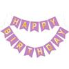 G2PLUS Bandierine Happy Birthday,Striscione Buon Compleanno Viola Grand | Pre-Assemblate Festoni in Carta Premium con Lettere Oro Grand Format 16×20 cm per Decorazioni Feste di Compleanno