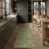 PureCozy Tappeto Passatoia Cucina Vintage 60x240cm Verde Oro | Tappeto Corridoio,Camera da Letto,Lavabile in Lavatrice,Sala Soggiorno,Carpet,Pelo Corto,Antiscivolo,Runner Rug