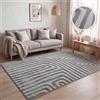 Paco Home Tappeto a pelo corto per soggiorno, motivi geometrici astratti moderni, effetto 3D, stile scandi classico, tinta unita Grigio, Dimensione:80x150 cm