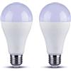A2ZWORLD 2 Pezzi Lampada Led E27 A65, 18W 2000LM, Forma Standard, 65X127mm (Bianco Caldo 3000K)