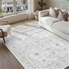 PureCozy Tappeto Salotto 120x170cm Vintage Grigio Tappeti | Lavabile in Lavatrice, Antiscivolo, Camera da Letto, Grande, Soggiorno, Cameretta, Ufficio, Pelo Corto