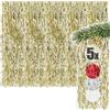 COM-FOUR® 5x tinsel, ghirlanda di tinsel color oro per Natale | Decorazioni per l'albero di Natale - tenda in tinsel con fili ondulati