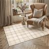 PureCozy Tappeto Salotto 120x170cm Beige Moderno Geometric Tappeti | Lavabile in Lavatrice, Antiscivolo, Camera da Letto, Grande, Soggiorno, Cameretta, Ufficio, Pelo Corto