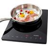 Bigben Piano cottura a induzione portatile 1950 W - Tavolo da cottura 1 fuoco con timer, controllo della temperatura 60-240 °C, ideale studio, cucina supplementare - Pulizia facile - CKMONO1BK (una