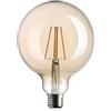 Planetitaly Lampadina G125 globo E27 LED filamento 12W resa 145W palla vetro fumé lampada luce calda 2500K decorativa pub, bar, locali commerciali, taverne, negozi, alimentazione 230V (2500K)