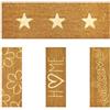 Olivo Tappeti OLIVO.shop Zerbino in Cocco Moderno, Tappeto Scale Antiscivolo, 27x75 cm | Tappeto Ingresso Esterno, Zerbino Scalino, Antiscivolo, Casa, Pianerottolo, 100% Fibra Cocco LOVELY STARS