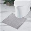 Decomira Tappeto Bagno Antiscivolo in Ciniglia | Tappetino bagno super assorbente, lavabile in lavatrice | Per il bagno, la doccia, la vasca da bagno o come tappetino WC | Grigio - 45x45 cm WC