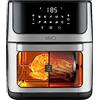 CLASSE ITALY | Friggitrice ad Aria Calda 12 Litri, 4 in 1, Friggitrice Forno Essiccatore Girarrosto, 10 Programmi, Display Touch, Tempo Cottura e Temperatura Regolabili, senza BPA e PFOA, 1800W