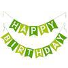 G2PLUS Bandierine Happy Birthday Pre-Assemblate,Festoni Compleanno Verde | Striscione Buon Compleanno in Carta Premium,Grand Format 16×20 cm per Decorazioni Feste di Compleannos